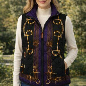 Ralph Lauren Size Large Quilted Equestrian Horse Bit Vest Reversible